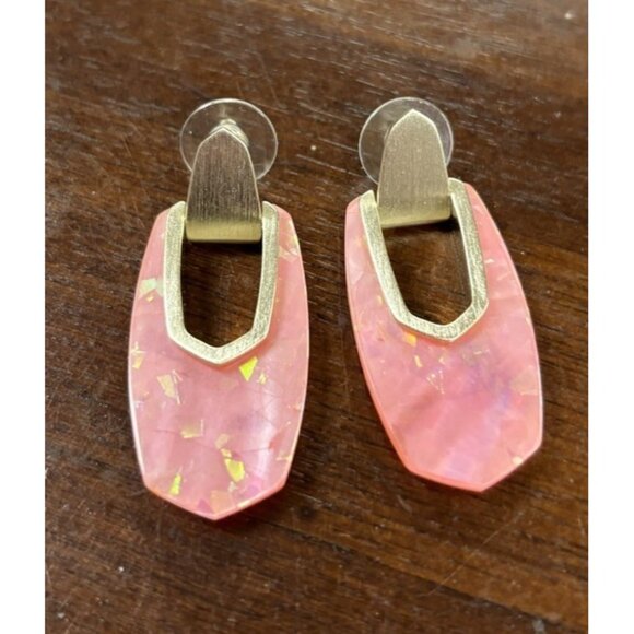 Kendra Scott Jewelry - Kendra Scott Kailyn Iridescent Coral Illusion Gold Plated Drop Earrings
